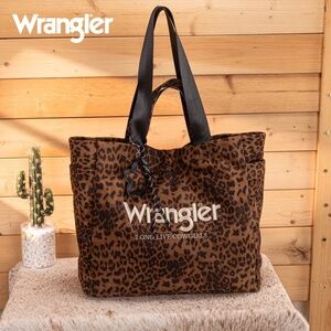 Wrangler Leopard Print Tote Bag - Brown and Black